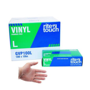 (L)無粉片鴨手套 P.F.VINYL GLOVES, 100PCX10
