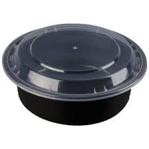 32OZ 黑色連蓋湯碗  BLACK CONTAINER BOWL, 150PCX1