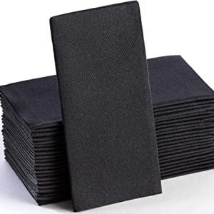 (DOLSON) 黑/金色餐巾 2-PLY NAPKIN BLACK/GOLD, 100PCX10