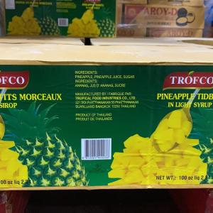 (TROFCO) 菠籮粒 PINEAPPLE TIDBITS, 100OZX6